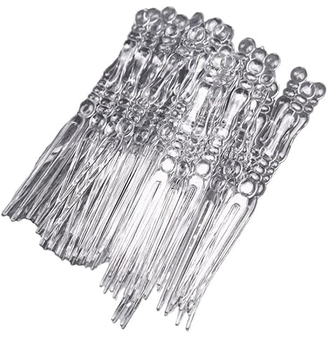 500 Pcs Forks Transparent Disposable Plastic Mini Forks, Plastic Cocktail Picks Supplies for Wedding Fruit Toothpicks Sandwich Appetizer Sticks
