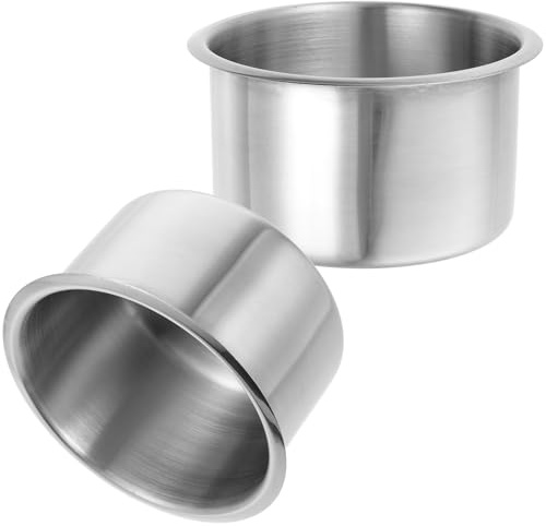 Ipetboom Portavasos Empotrado de Acero Inoxidable para Autocaravanas y Barcos, Soporte para Latas de Bebidas, 2 Unidades, Resistente y Fácil de Limpiar, Adecuado para Viajes y Navegación