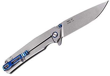 Ruike Messer P801 Stonewashed Stainless Steel Handle - Taschenmesser Silber Metall Fast Komplett aus Edelstahl - Wie aus Einem Guss!