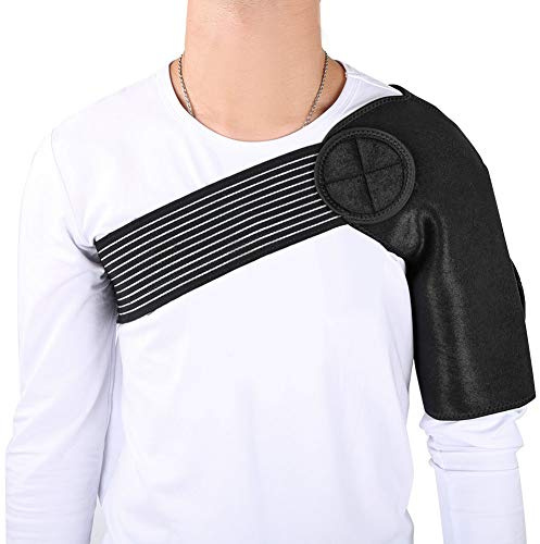 Adjustable Breathable Gym Sports Care Single Shoulder Support Back Neoprene Brace Guard Strap Wrap Belt Band Pads Black Bandage Men & Women