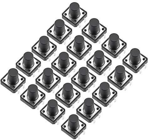 sourcing map 20 Stücke 12x12x12mm Platte Mini/Mikro PCB Druckknopf Schalter | DIP, DE DE