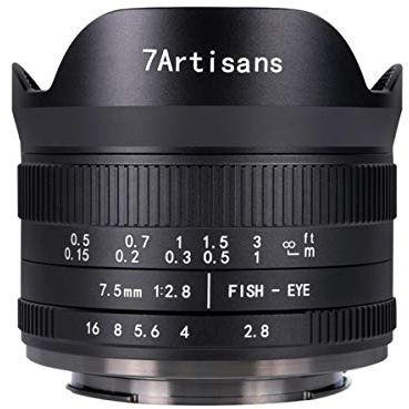 7Artisans 7,5 mm F2.8 II APS-C Fisheye para Montura M43 Manual Objetivo Fijo de Prime para Micro Cuatro Tercios MFT M4/3 Cámaras