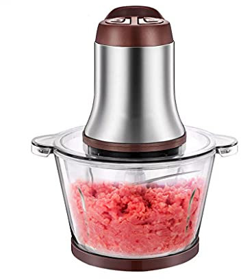 SMSOM Electric Food Chopper, Meat Chopper, 2.2L BPA-Free Glass Bowl, Fast&Slow Speeds Control, 4 Sharp Blades,300W, Mini food processor for Meat,Vegetables, Fruits and Nuts