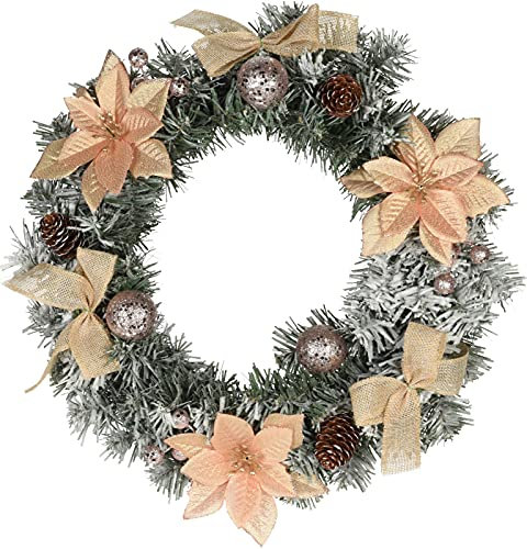 Weihnachtskranz mit Kunstschnee ca. 38cm Durchmesser Türkranz Weihnachtsdeko Deko-Kranz Weihnachtszeit Tür Tisch Weihnachten Tischkranz