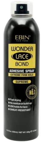 EBIN NEW YORK - Wonder Lace Bond Adesivo Fissatore Supreme - Colla invisibile per parrucche - 420 ml - Fissaggio professionale di lunga durata e alta precisione