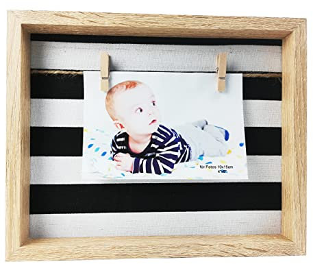 itsisa Bilderrahmen Fotoleine 20x25 cm - Familien Bilderrahmen mit Holzklammern, Fotorahmen, Foto