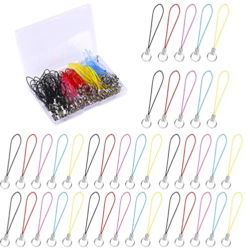 SAVITA Correa De Anillo De Célula Móvil Desmontable Cordón Del Anillo Del Teléfono, Cordón Del Teléfono Móvil Colgar Colgantes, Llaveros Usb, Metal de poliéster