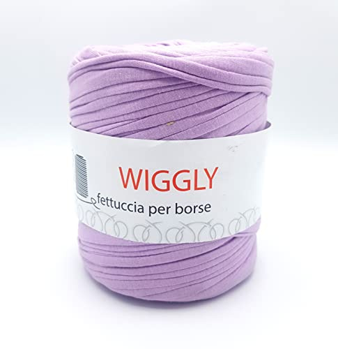 filati italiani fettuccia per borse Wiggly colori moda, ideale per uncinetto per creare runner, tappeti, borse e molto altro (lilla - 75)