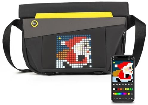 Divoom Fashion Sling Bag-V mit LED Display, Pixel Art Animation über Smart App, wasserdichte Umhängetasche für Party, Reisen, Wandern, für Herren Damen