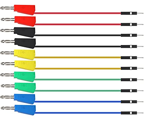 Messleitung, 10 Stück Stapelbare Bananenstecker Auf Steckbrett Stecker Überbrückungsdrähte Weiche Flexible Silikon Messleitungen Für Die Stromversorgung Das Led Lichtleisten Lilypad Das Steckbrett