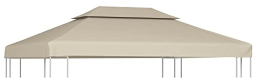HOMIUSE Telo di Ricambio per Gazebo 310g/m² Beige 3x4m Copertura Gazebo Esterno Resistente Copertura Gazebo Da Giardino Copertura Gazebo Impermeabile Alternative Di Alta Qualità