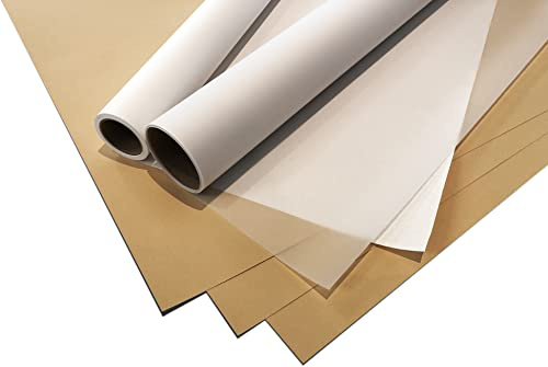 Kit complet de papier à patron - Tout-en-un | 3 types de papier spécial : papier à patron de couture, carton à pochoirs et papier hautement transparent | Pour projets de couture, patrons et transfert