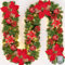 Guirnalda de Navidad,2.7M Chimeneas Escaleras Guirnaldas Decoradas LED Luces,Guirnalda de Pino Artificial,Guirnalda Navideña DecoradaGuirnalda de Navidad Artificial (2.7M-Red)