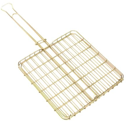LK's 33cm Box Braai Grid with Handle Steel Outdoor Cooking Grill Basket for Barbecue BBQ Camping Fire