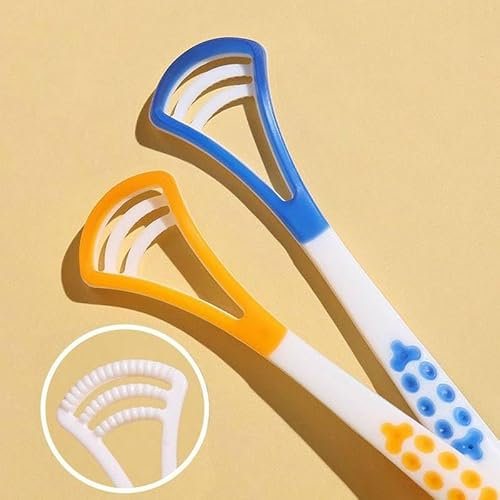 broshin Pack de 2, 4 y 6 Limpiadores Linguales Raspadores de Lengua Cepillos de Lengua para Limpieza Bucal Eliminan el Mal Aliento Fáciles de usar (Pack de 4)