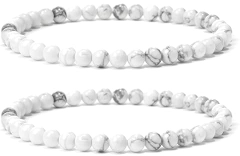 Landorilo 4mm Armband Damen,Echten Naturstein Perlen, 44 Natursteinarten | Perlenarmband, Heilstein Edelstein Armbänder, Glücksarmband, Personalisierte Geschenke, Inklusive Ersatzperlen