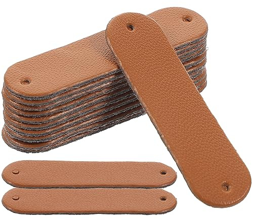 BEBEMOKO 100stücke Pu Etiketten Für Handarbeit Häkel Tags Strickwaren Label Blanko Anhänger Nähetiketten Für Kleidung Taschen Hüte Nähzubehör