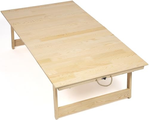 Table de Pique-Nique Pliante, Table de Jardin en Bois Massif, 120x70x35 cm, 4-6 Personnes (Naturel)