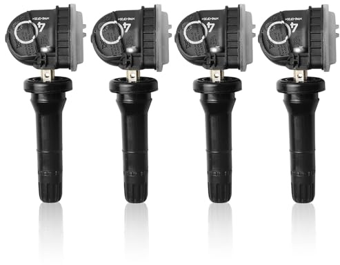 GOEDCH Sensore di Pressione Pneumatici: 4 Pezzi Sistema di Monitoraggio della Pressione dei Pneumatici, Neri Sensori per il Controllo della Pressione dei Pneumatici Adatto Alla Maggior Parte Auto