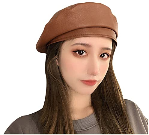 Generisch Béret basque pour femme - Béret français - Béret artiste, marron, taille unique