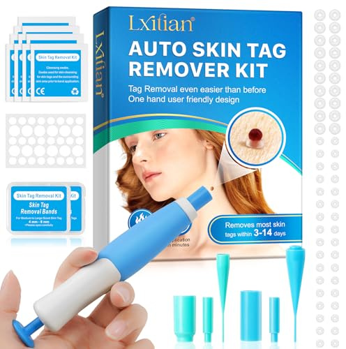 Stielwarzen Entferner, Komplett Set - Nie Wieder Hautanhängsel, Stielwarzen Entfernen, Stilwarzenentferner, 2-in-1 Auto Skin Tag Remover Kit, Effizient, Sicher und Praktisch für den Heimgebrauch