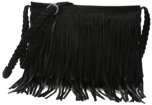 Healvian Borsa a Tracolla Con Frange Da Donna Elegante Borsello Estivo Con Interni Spaziosi Per Uso Quotidiano Viaggi E Feste