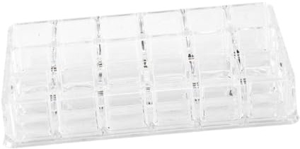 DEARMAMY Organizador Maquillaje Transparente Compartimentos Soporte Lápiz Labial para Labiales y Esmaltes Almacenamiento Cosméticos Dormitorio