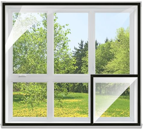 PATIKIL Window Insulation Kit,160x160cm Adjustable Clear Plastic Window Covering Wrap Shrink Film for Attic Vent Shutter Cover, Warm in Winter Cool in Summer, Black