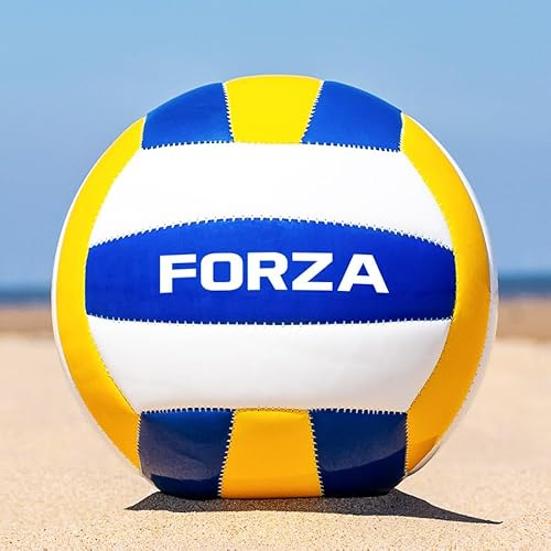 FORZA Training Volleyball – Official FIVB Size 5 Ball – Durable Synthetic Leather Construction with Latex Bladder – Ideal for Schools, Clubs & Coaching Sessions – Blue, White & Yellow Design