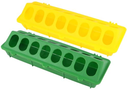 DIYEAH 2pcs Pigeon Feeding Trough Thickening Plastic Pigeon Food Box for Home Pet Store Feeder House Slot Random Color
