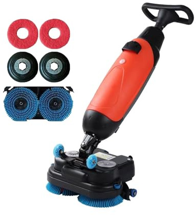 17 Cordless Walk-Behind Floor Scrubber, Industrial Battery Polisher, 13000 Sqft/H Commercial Cleaner