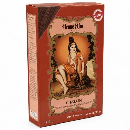 Agni Henna para Cabello en Polvo 100 g - Tinte Natural Vegetal sin Amoniaco - Coloración Capilar con Brillo y Volumen - Henna Natural para Teñir y Cuidar el Pelo (Castaño, Polvo)