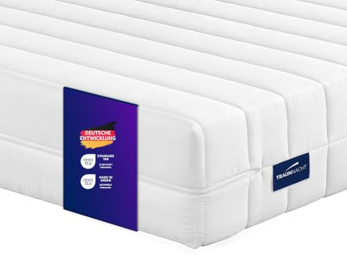 Traumnacht Easy Comfort Duo 7-Zonen Rollmatratze 90 x 190 cm | H2 & H3 | Ergonomisch & atmungsaktiv | Oeko-TEX Standard 100 | 16 cm Höhe | Antibakteriell | Deutscher Qualitätsstandard