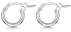 Amberta® 925 Sterling Silver Fine Circle Hinged Hoops - Round Creole Sleeper Earrings Diameter Size: 7 10 15 20 25 35 45 55 mm (7mm)