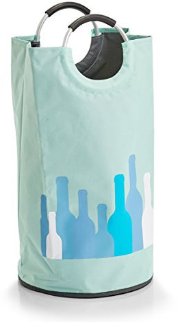 Zeller 14275 Flaschensammler m. Griffen, Polyester, Mint, ca. Ø36 x 72 cm