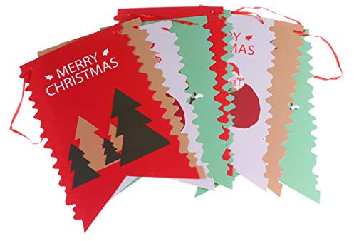 Amosfun Papier-BannerMerry Christmas, Wimpelkette zum Aufhängen, Weihnachtsdekoration, Weihnachten, Feiertage