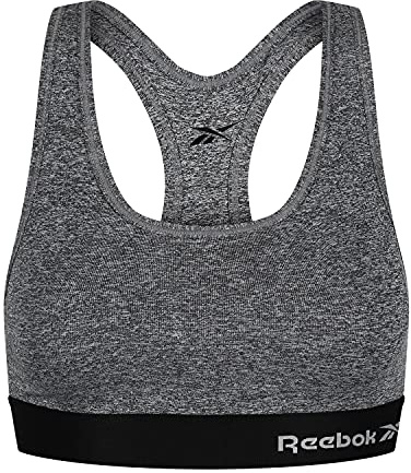 Reebok Donna, Top Corto Sportivo, Grigio, Medio