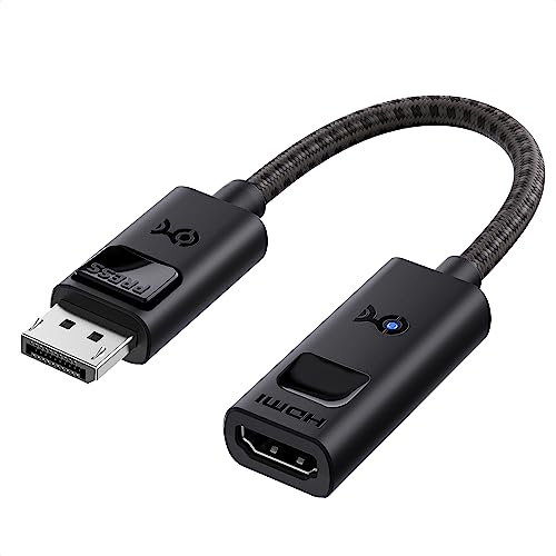 Cable Matters Adattatore 8K DisplayPort 1.4 a HDMI con 4K 120Hz o 8K 60Hz, Cavo adattatore unidirezionale da Display Port 1.4 a HDMI 8K in nero, supporto di RTX 3080/3090, RX 6800/6900 e altro