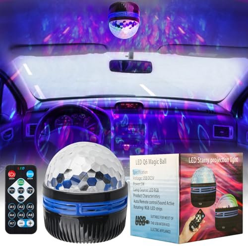 Mini Disco Ball Projector Rechargeable Sound Activated Water Ripple Night Light for Kids Parties