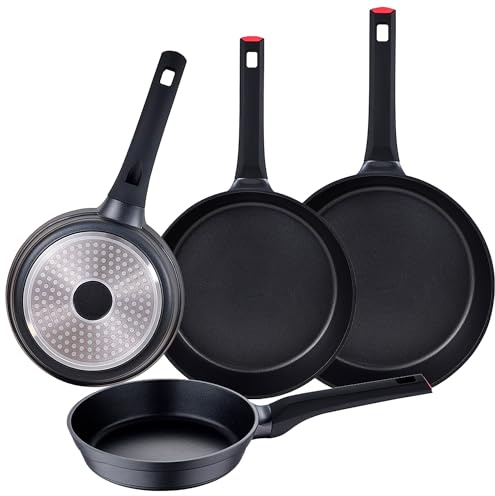 San Ignacio sartenes en aluminio fundido, 20/24 / 28/30 cm, Juego de 4