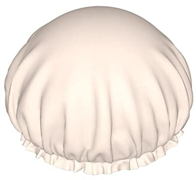 Cuffia da doccia rosa beige, cuffia da doccia riutilizzabile per capelli lunghi da donna, cappello da doccia impermeabile a doppio strato, protezione per capelli per bambini, ragazze, uomini