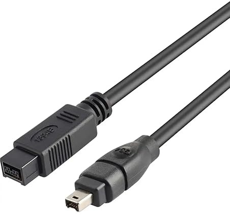 Herfair Firewire Cable IEEE 1394 9Pin to 4Pin Wire Firewire 800 to 400 Cable for DV Camera Camcorder (6ft, 9Pin Firewire 800 to 4Pin Firewire 400)