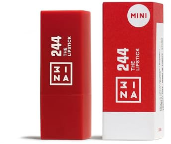 3INA MAKEUP - The Lipstick 244 (mini) - Rot Lippenstift - Matt Lippen-Stift mit Vitamin E und Shea Butter- Langanhaltender Hochpigmentiert Creme - Vanille-Duft - Reisegröße - Vegan - Cruelty Free