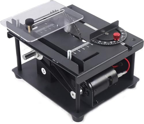 sega a nastro Mini sega da tavolo for officina for la lavorazione del legno fai da te, sega da banco, taglierina multifunzionale, for alluminio, legno, PVC, plastica, acrilico, fatta a mano, angolo 0-