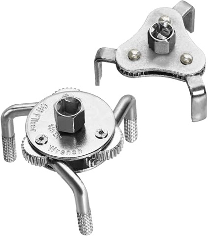 Swpeet 2Pcs Réglable 3 Mâchoire Universelle Filtre à Huile jeu de clé, outil de Suppression de Magnétique Motocyclettes Voitures Camions et Lourds pour les Filtres Moteurs, Conduits et Raccords