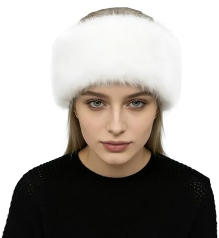 Lina & Lily Damen Winter Stirnband Kunstpelz mit Gummizug
