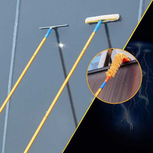 GeRRiT 2,4-12 m Teleskop-Stangen Haushaltsbürstenfenster Wischer, Türkopf und Außenwand Hochhaus-Reinigungsprodukte, Glasreinigungswerkzeuge, Photovoltaik-Panel-Reinigung, 9M