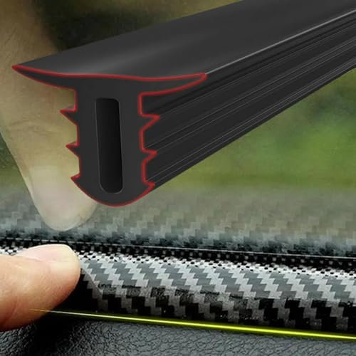 Striscia di tenuta per cruscotto auto, 1,6 m, in gomma, insonorizzante, antipolvere, bordi in gomma, isolamento acustico, guarnizione universale per parabrezza, per cruscotto dell'auto