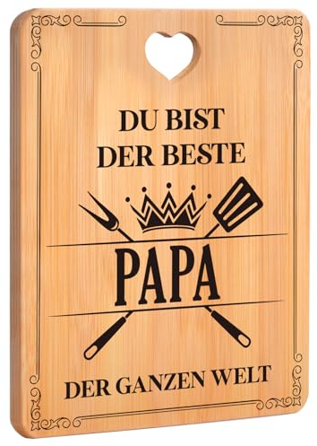 Vatertagsgeschenk - Bambus Schneidebrett für den besten Papa, Bester Papa Geschenke, Geschenke für Papa zum Geburtstag Vatertag Weihnachten, Geburtstagsgeschenke für Papa von Sohn Tochter