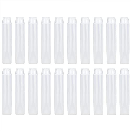 20 st tom klämtub, plastpåfyllningsbar squeeze kosmetisk mjuktubflaskor med fliplock Reseprovförpackning Förvaring för schampo ansiktsrengöring (50 ml)